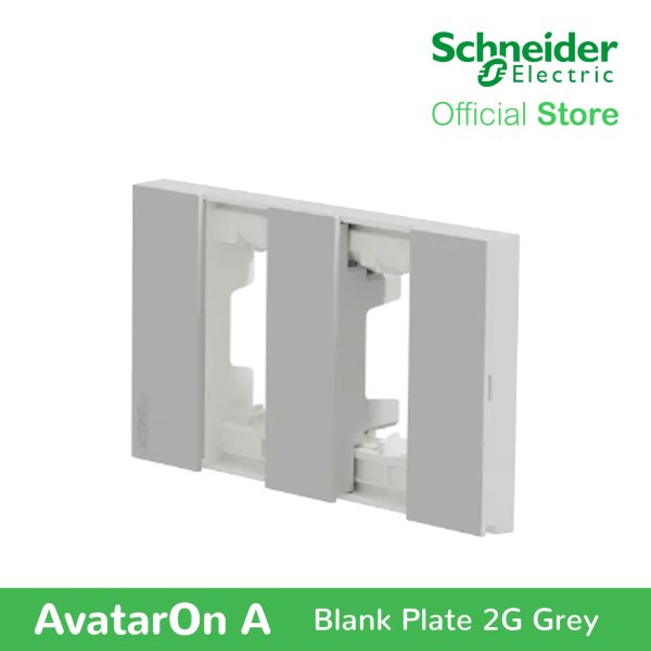 Schneider AvatarOn A 2 gangs Blank Plate - GREY M3T02-GY Supply