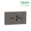 Schneider AvatarOn A 16A 250V International socket with USB charger Black A70426USB-IS-BK For Cheap