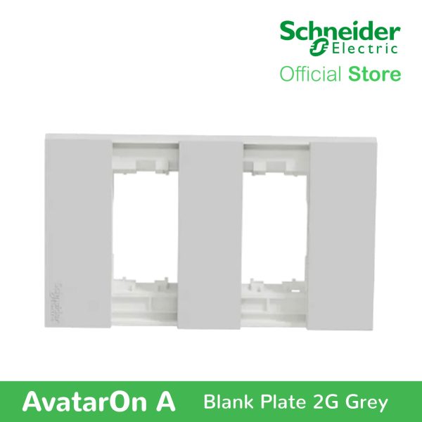 Schneider AvatarOn A 2 gangs Blank Plate - GREY M3T02-GY Supply