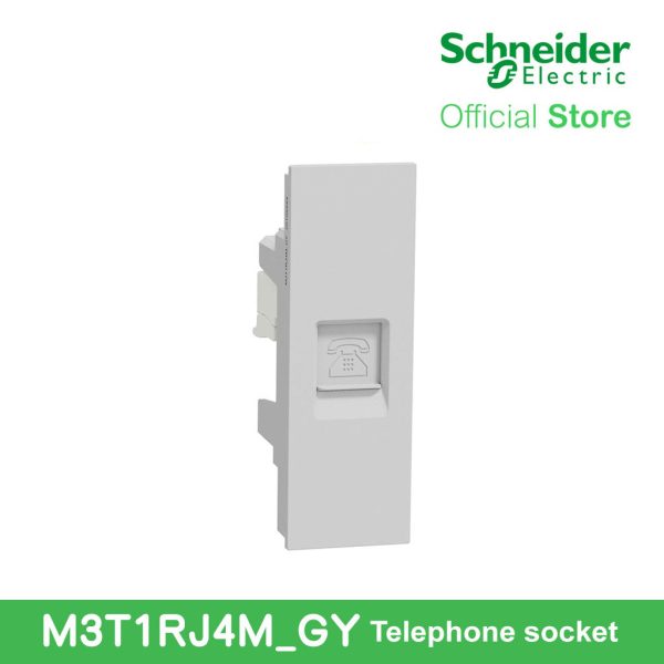 Schneider Telephone Socket AvatarOn With Shutter Grey M3T1RJ4M-GY For Cheap