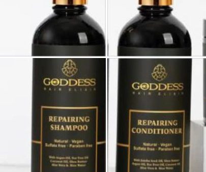 GODDESS HAIR ELIXIR KIT (2) Goddess Repairing Conditioner & Repairing Shampoo 16.9 fl.oz For Sale