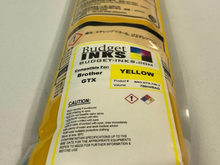 Brother DTG GTX 500ml Refill Pouch - Yellow Online Sale