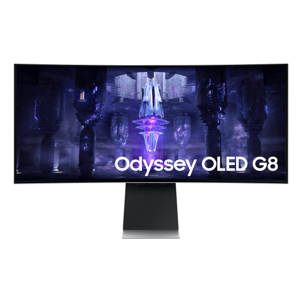 Samsung 34  LS34BG850 Odyssey 1800R Curved UWQHD Monitor OLED panel 175Hz-MicroHDMI, MiniDP, USB-C & Speakers, Silver Online now