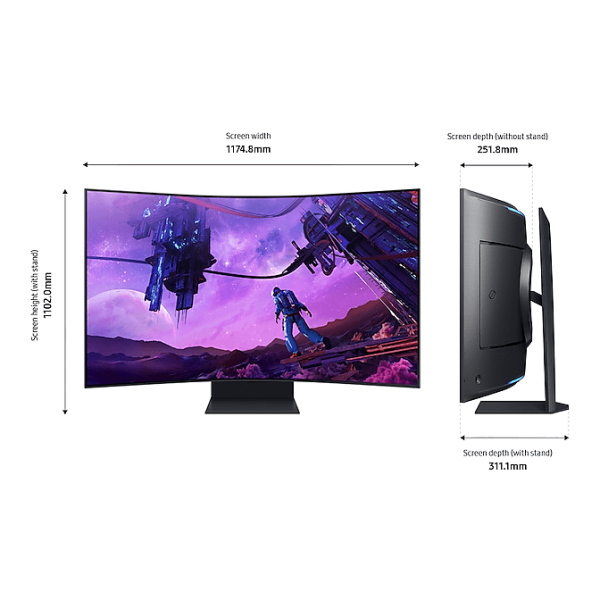 Samsung 55  LS55BG970 Odyssey Ark Curved 1000R UHD Monitor VA panel 165Hz- HDMI,USB Hub Online