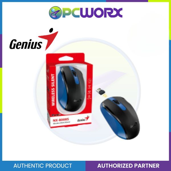 Genius NX-8008S Black Wireless Silent Mouse 2.4 GHz wireless Mouse | Wireless Mouse Hot on Sale