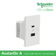 Schneider AvatarOn A 2 USB port 5 V AC-DC USB Charger Outlet - WHITE M3T-USB2-WE | USB Outlet For Sale