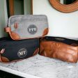 Customizable Toiletry Bag with Leather Patch - Durable, Water-Resistant & Spacious For Discount