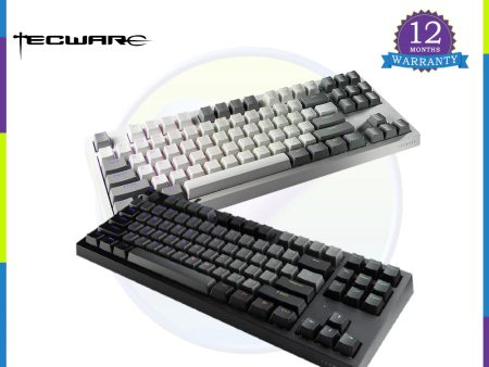 Tecware Phantom+ Elite 87-Keys RGB 3-Mode Mechanical Keyboard - White   Black For Cheap