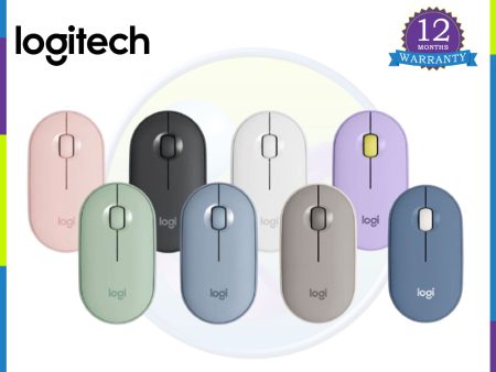 Logitech M350 Pebble Wireless Mouse,Bluetooth or 2.4 GHz with USB Mini-Receiver,Silent, Slim,PC MAC For Sale