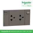 Schneider AvatarOn A Switched Socket Universal 16 A, 250 V, 2G, 3 pin, Black M3T-SIS-BK | Switch Outlet Hot on Sale