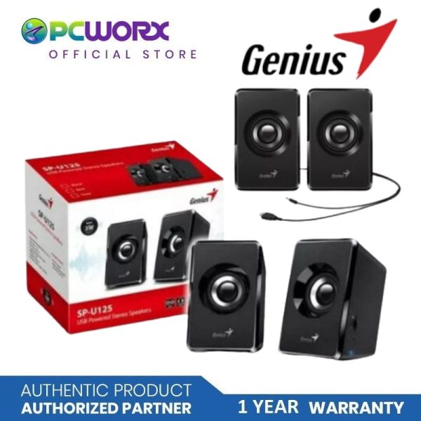 Genius SP-U125 USB Powered Stereo Speakers(Black) on Sale