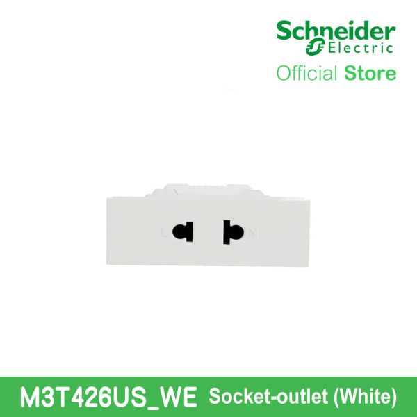 Schneider Socket Outlet AvatarOn A Universal 16A 250V 2 Pin S Sized White M3T426US-WE Online now