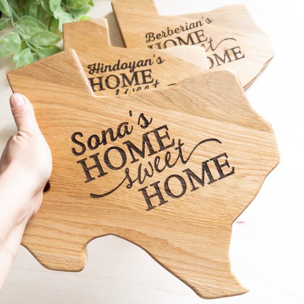 Handmade Texas Map Chopping Board Fashion