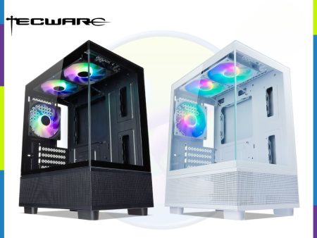 Tecware Infinity M2 Dual Tempered Glass mATX Case w  3x120mm ARGB Fans - Black | White For Cheap