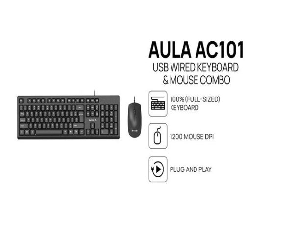 Aula T201 Wired Keyboard & Mouse | Keyboard | Mouse | Combo keyboard and mouse Online