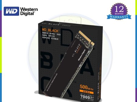 WD Black 500GB SN850 NVMe M.2 Without Heatsink Internal SSD (WDS500G1X0E) For Sale