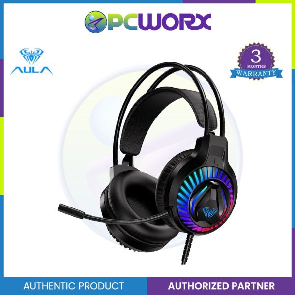 AULA S605 Gaming Headset Computer Headphone 360°Microphone Noise reduction Colorful Breathing Light For Cheap