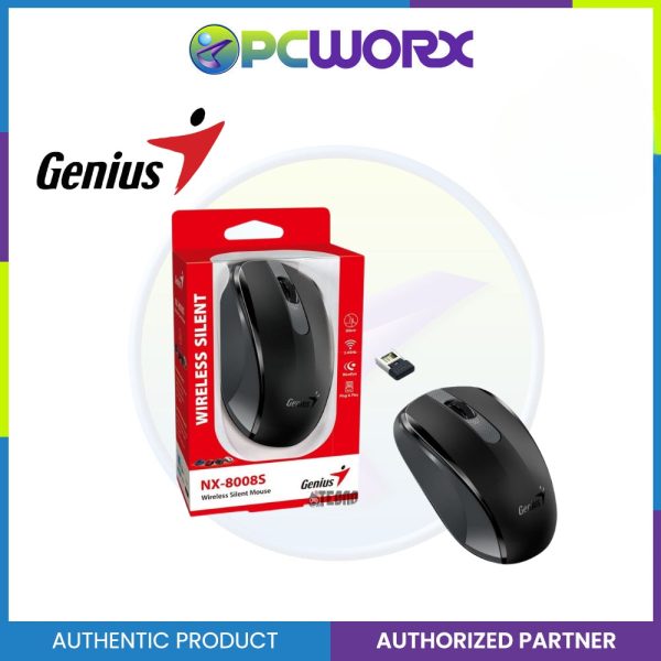 Genius NX-8008S Black Wireless Silent Mouse 2.4 GHz wireless Mouse | Wireless Mouse Hot on Sale