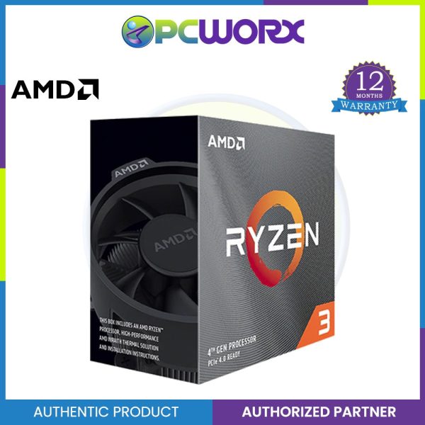 AMD Ryzen™ 3 4100 4-Core, 8-Thread Unlocked Desktop Processor with Wraith Stealth Cooler Fashion