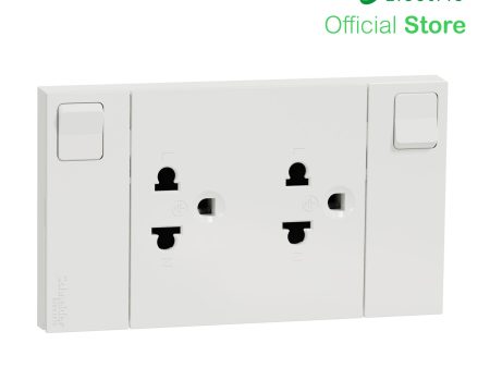 Schneider AvatarOn A Switched Socket Universal 16 A, 250 V, 2G, 3 pin M3T-SIS-WE | Switch Outlet Fashion