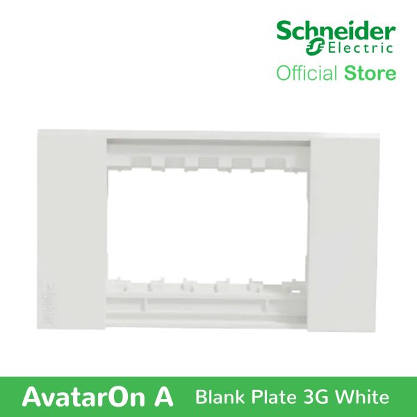 Schneider AvatarOn A 3 gangs Blank Plate - WHITE M3T03-WE Supply