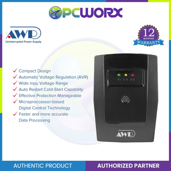 AWP AID1000 Aide 600W 1000VA UPS with AVR Uninterruptible Power Supply (4 Sockets) Discount