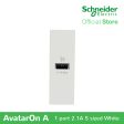 Schneider AvatarOn A 1 USB port 5 V AC-DC USB Charger Outlet - WHITE M3T-USB-WE on Sale