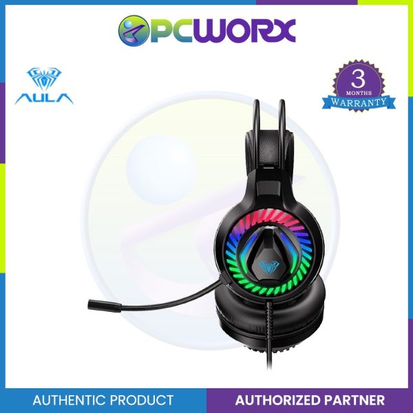 AULA S605 Gaming Headset Computer Headphone 360°Microphone Noise reduction Colorful Breathing Light For Cheap