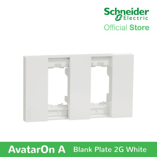 Schneider AvatarOn A 2 gangs Blank Plate - WHITE M3T02-WE Fashion