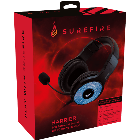 SureFire Harrier 360 Surround Sound USB Gaming Headset Online Sale