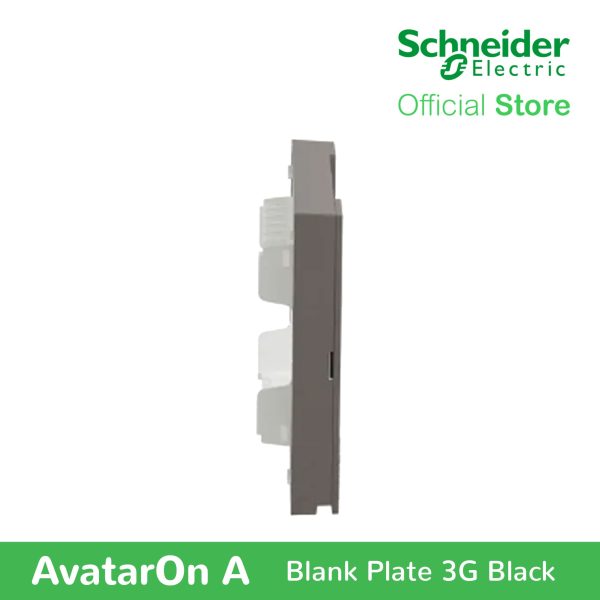 Schneider AvatarOn A 3 gangs Blank Plate - BLACK M3T03-BK Hot on Sale