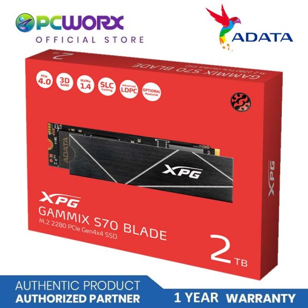 Adata AD-AGAMMIXS70B-2T-CS XPG S70 Blade 2TB 2280 M.2 NVMe PCIe 4.0 x4 SSD | PCIe Gen4 M.2 2280 Internal Gaming SSD | Adata Internal SSD For Sale