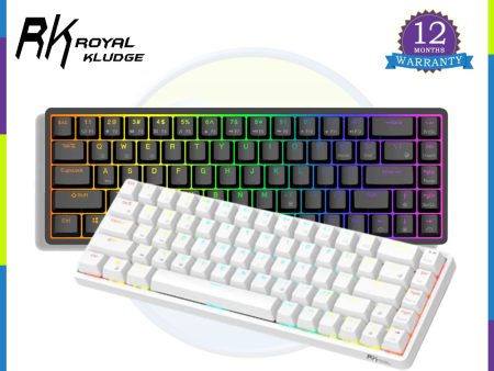 Royal Kludge RKG68 Tri-Mode RGB 68 Keys Hot Swappable Mechanical Gaming Keyboard on Sale