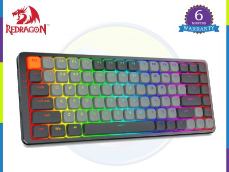 Redragon K652GG-RGB Azure 75% Low-Profile RGB Wireless Mechanical Keyboard  (Dust-Proof Red Switch) Fashion