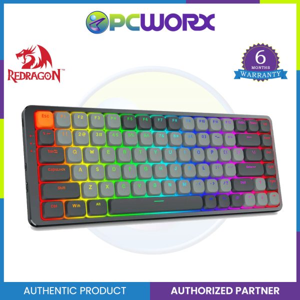 Redragon K652GG-RGB Azure 75% Low-Profile RGB Wireless Mechanical Keyboard  (Dust-Proof Red Switch) Fashion