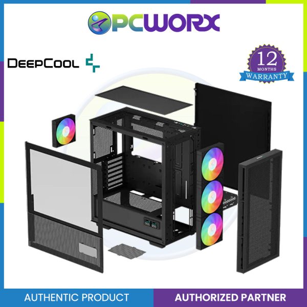 DeepCool CH560 Digital ATX Airflow case, Dual Status Display, 3X Pre-Installed 140mm ARGB Fans For Sale