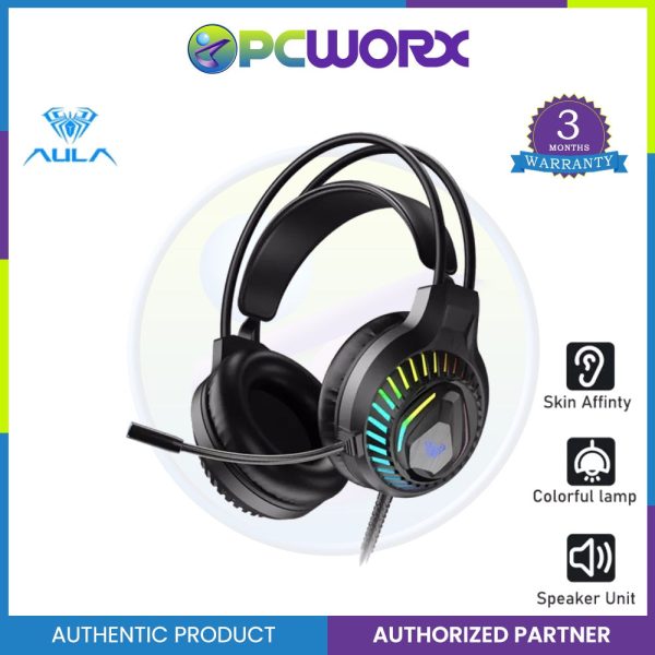 AULA S605 Gaming Headset Computer Headphone 360°Microphone Noise reduction Colorful Breathing Light For Cheap