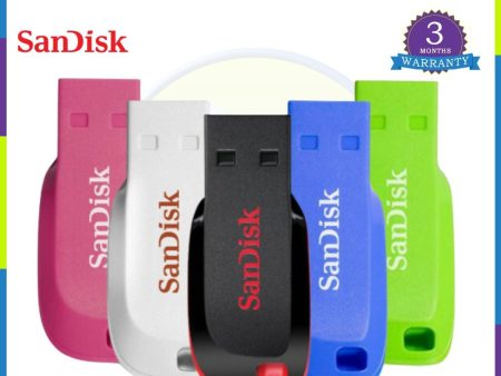 SanDisk SDCZ50-032G-B35 32GB Cruzer Blade USB Flash Drive 2.0 | Pink | Blue | White | Black | Green Hot on Sale