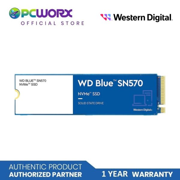 Western Digital WDS250G3B0C SN570 Blue M.2 NVMe PCIe Gen3 2280 SSD | 250GB, 500GB, 1TB | Solid State Drive | Western Digital SSD Fashion