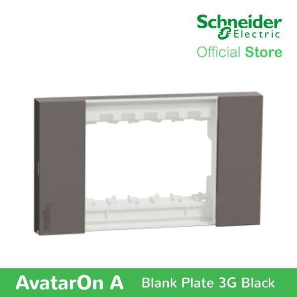 Schneider AvatarOn A 3 gangs Blank Plate - BLACK M3T03-BK Hot on Sale