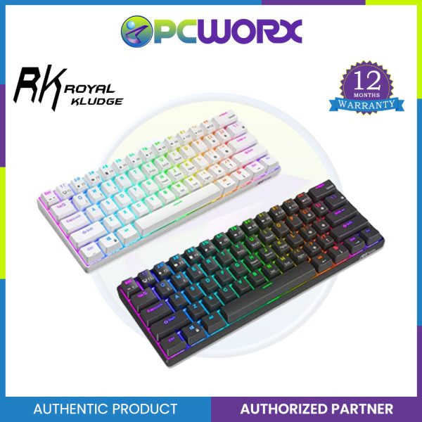 Royal Kludge RK61 Wired 60% - Tri-Mode Mechanical Keyboard RGB Backlit Ultra-Compact Hot-Swappable For Cheap