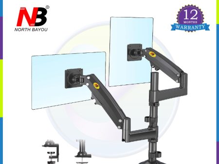 North Bayou H180 Dual Monitor Desk Mount Stand Full Motion Swivel Computer Monitor Arm Fits 2 Screen Hot on Sale