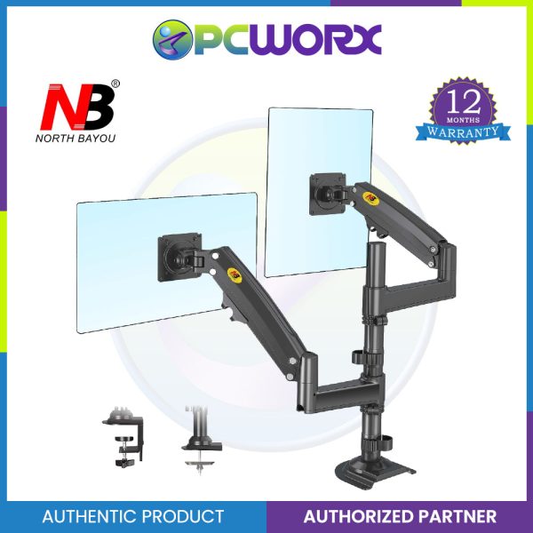 North Bayou H180 Dual Monitor Desk Mount Stand Full Motion Swivel Computer Monitor Arm Fits 2 Screen Hot on Sale