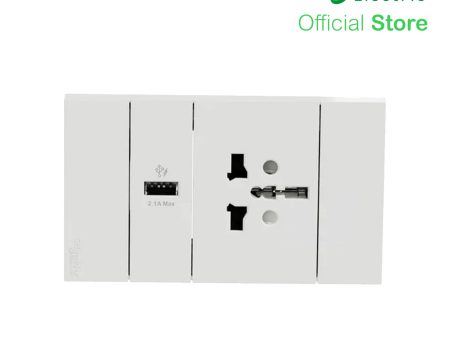 Schneider AvatarOn A 16A 250V USB Charger International Socket White A70426USB-IS-WE Online