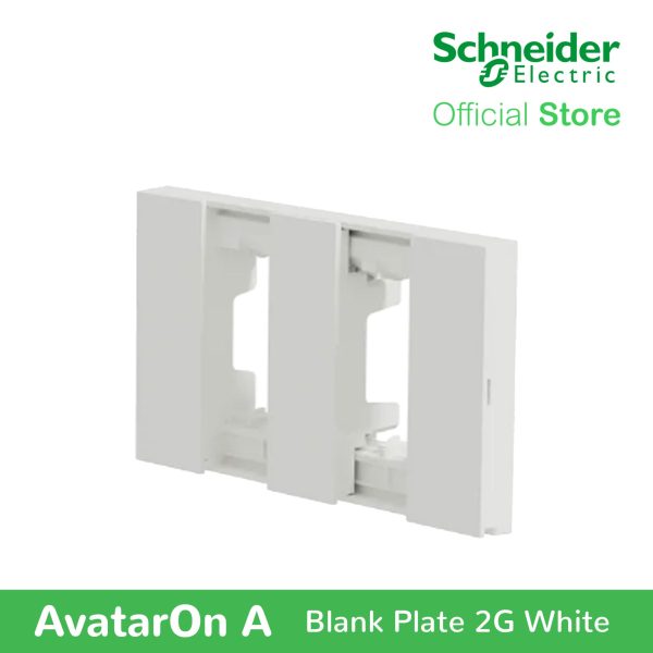 Schneider AvatarOn A 2 gangs Blank Plate - WHITE M3T02-WE Fashion