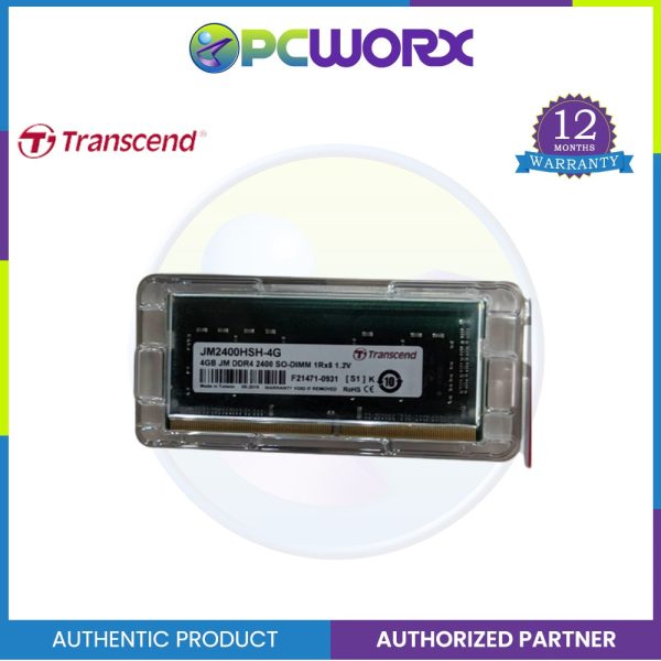 Transcend JM2400HSH-4G 4GB JM DDR4 2400 SO-DIMM 1R Online Sale