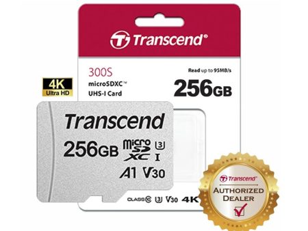 Transcend 256GB MicroSDXC SDHC 300S Memory Card (TS256GUSD300S-A) For Sale