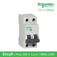 Schneider Easy9 IEC 2P 20A C DIN-Rail Type Miniature Circuit Breaker 230V 10kAIC (EZ9F51220) Discount