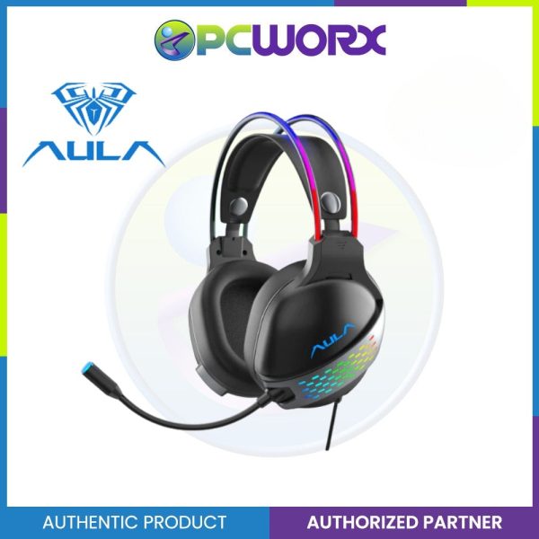 Aula S503 Wired Gaming Headset Head Beam Glow | HD Calling Lightweight Design for PC Laptops For Sale