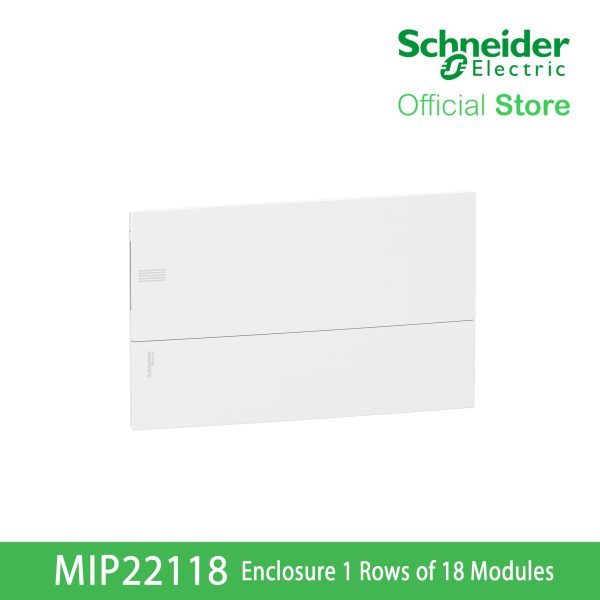 Schneider Enclosure Resi9 MP Flush Mounting 1 Row of 18 Modules IP40 White Door 1 Earth + 1 Neutral Terminal Blocks MIP22118 For Cheap